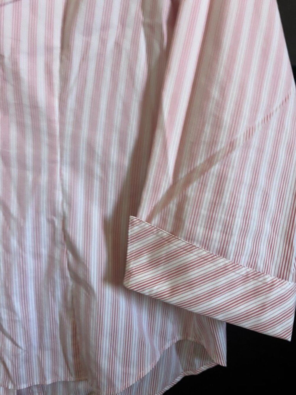 Lafayette 148 New York Striped Pleated Ruffle Blouse - Picture 4 of 5